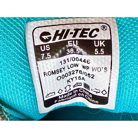 Women's Hi-Tec Romsey Low Grey/Graphite/Blue Waterproof Hiking Shoes Size 7.5 - Picture 12 of 12